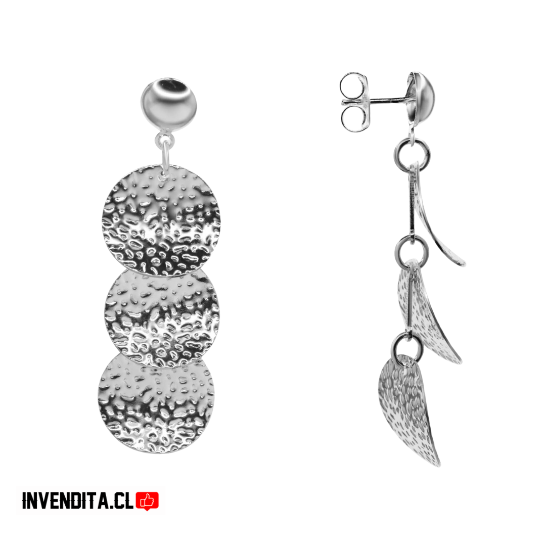 Aros enchapados en plata placas arqueadas con técnica de martillado