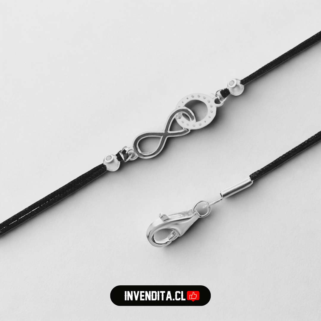 Pulsera enchapada en plata infinito con circulo