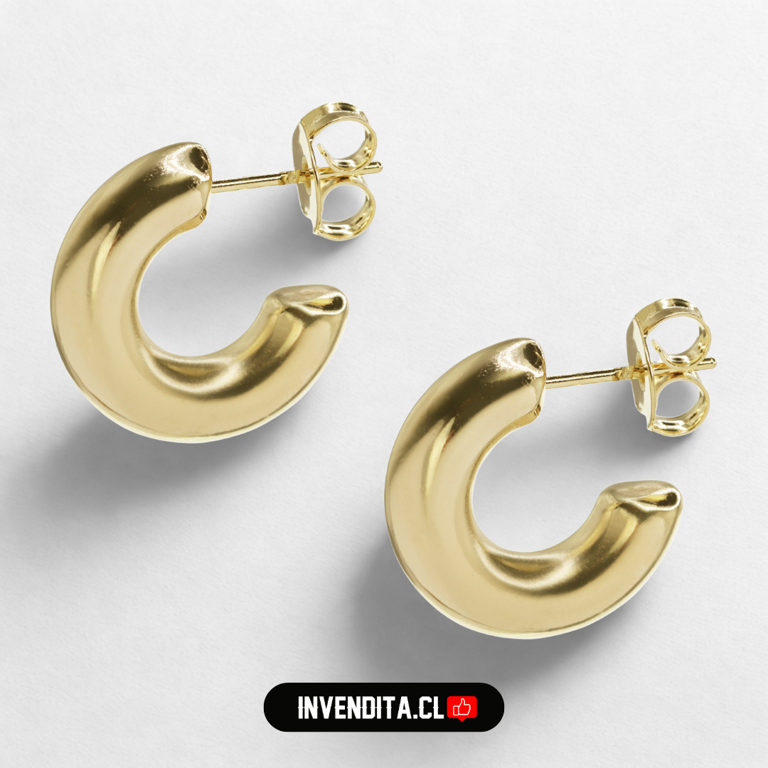 Aros enchapados en oro argollas estilo maxi