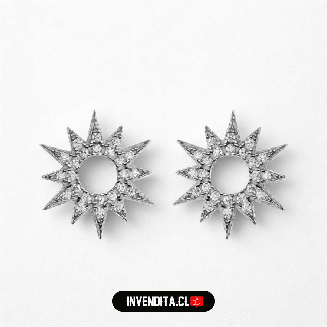 Aros de plata 925 sol con circones