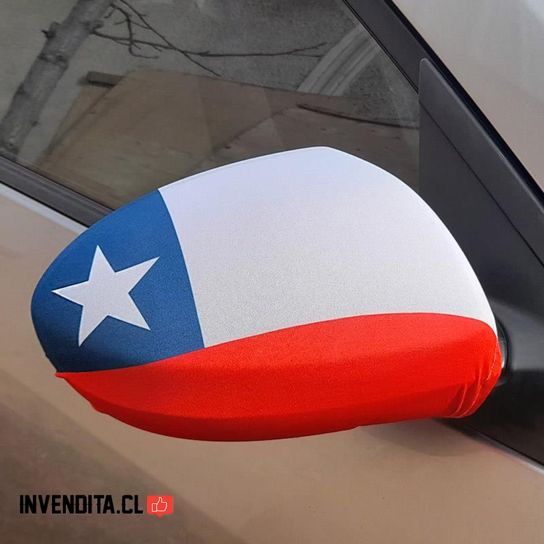Funda cubre espejos del auto con la bandera de Chile