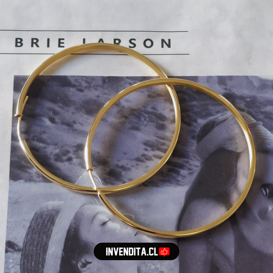 Aros enchapados en oro diseño argollas lisas
