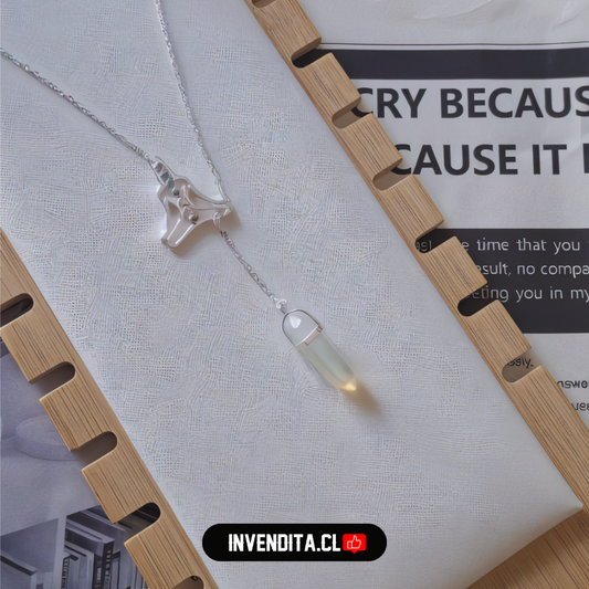 Collar de plata 925 diseño posición de loto 7 chakras con piedra luna