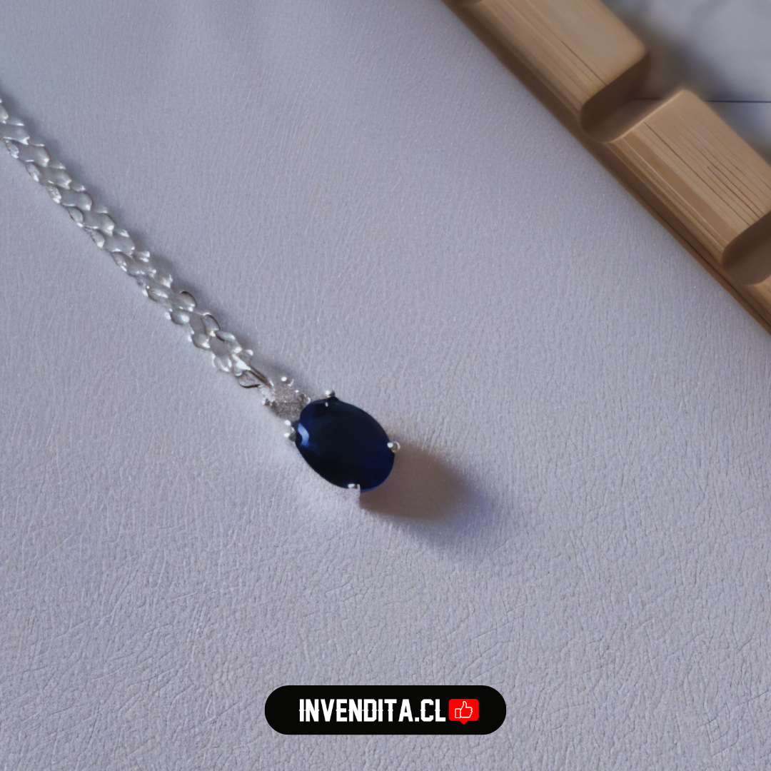Collar de plata 925 con circón azul