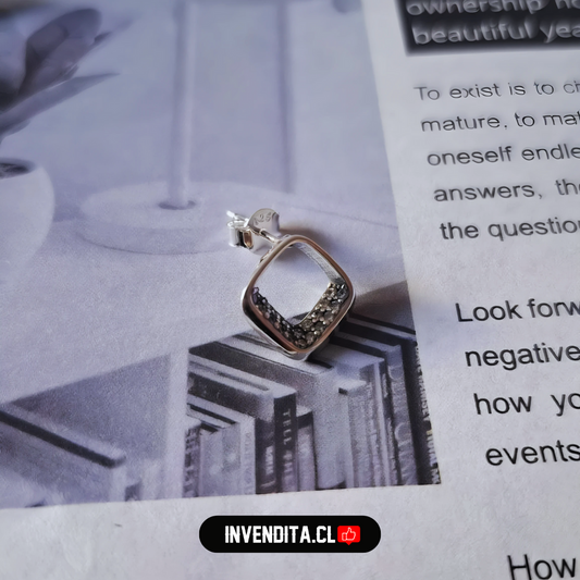 Aros de plata 925 cuadrado con circones