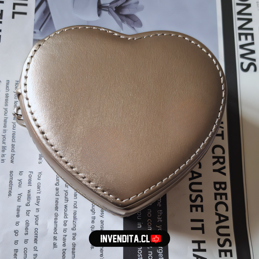 Joyero mixto corazón color cobrizo metalizado