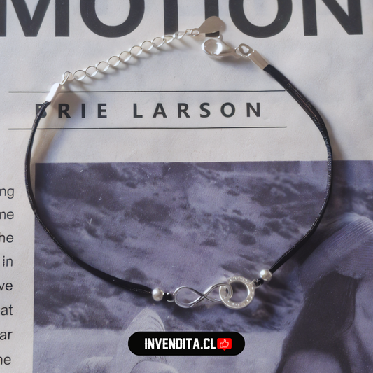 Pulsera enchapada en plata infinito con circulo