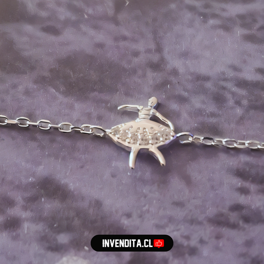 Pulsera de plata 925 bailarina con circones