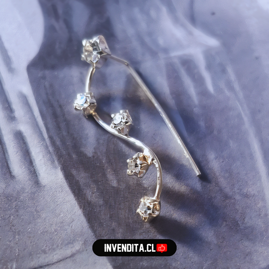 Aros de plata 925 trepadores brote de circones