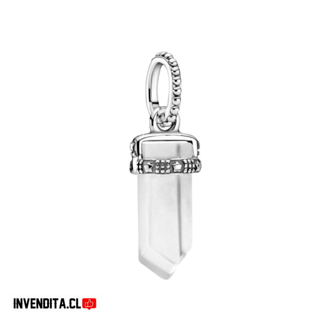 Charm estilo pandora péndulo de cuarzo transparente