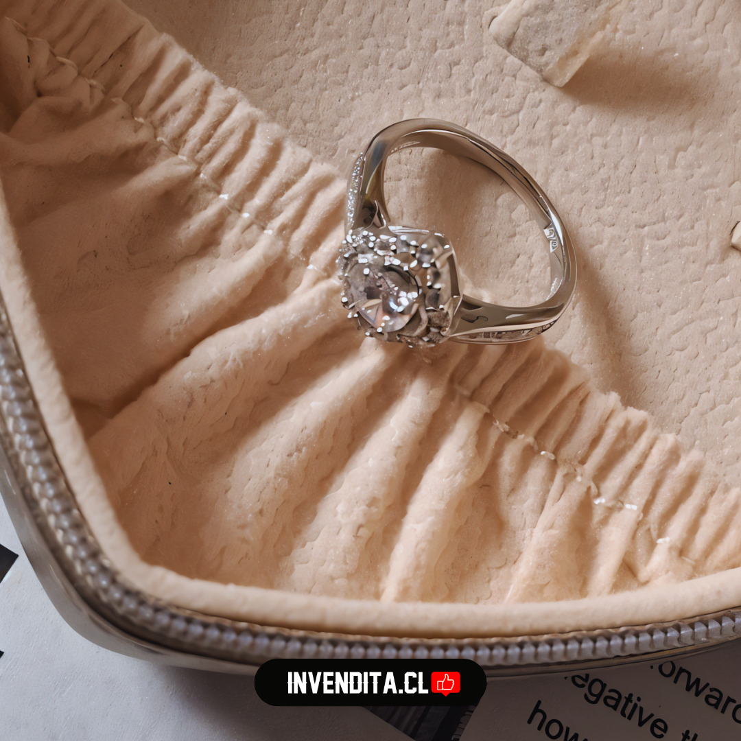 Anillo de Plata 925 modelo flor con gran circón