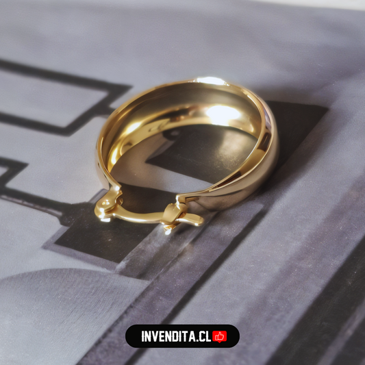 Aros enchapados en oro argollas con broche criollo grandes