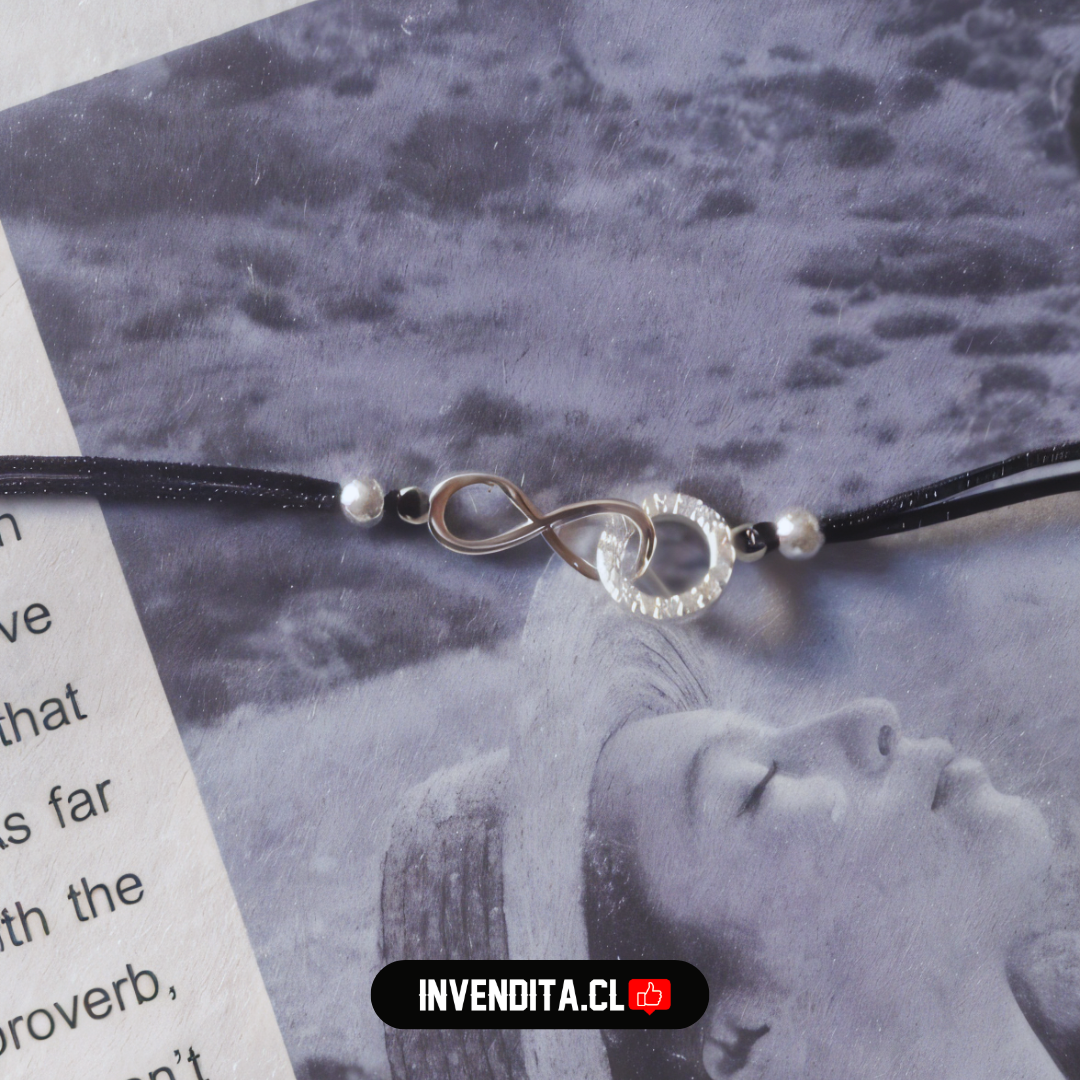 Pulsera enchapada en plata infinito con circulo