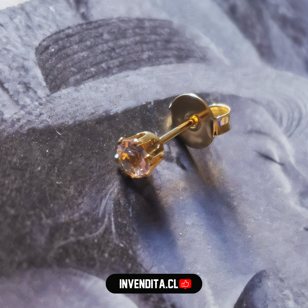 Aros enchapados en oro circones rosas