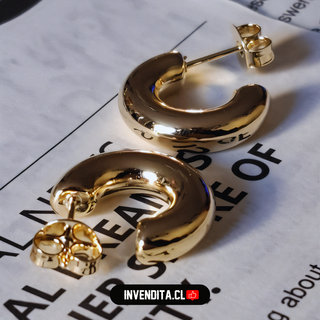 Aros enchapados en oro argollas estilo maxi