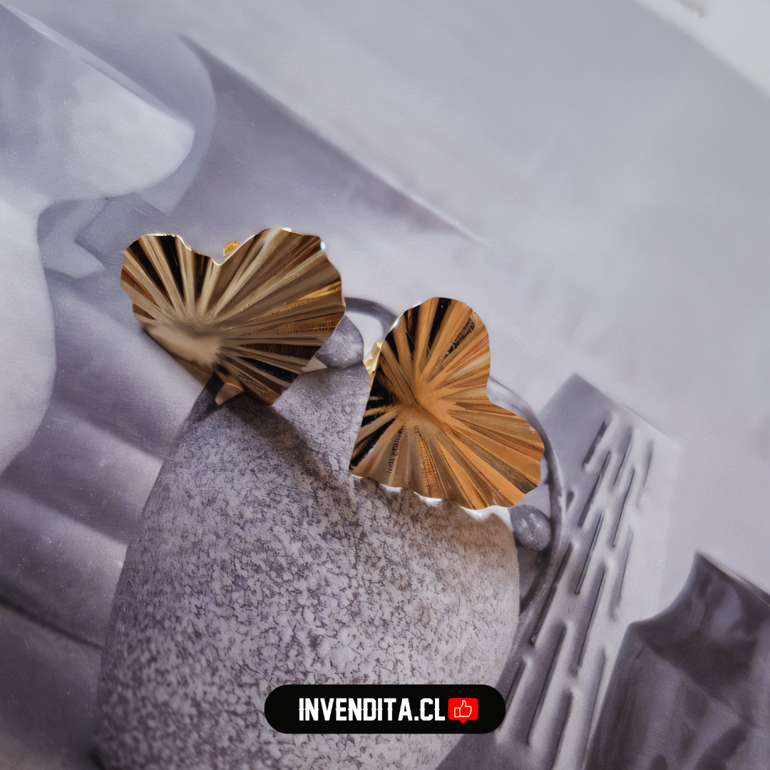 Aros enchapados en oro corazones biselados