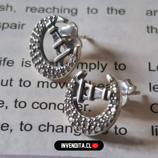 Aros de plata 925 torre Eiffel Di Luna circones