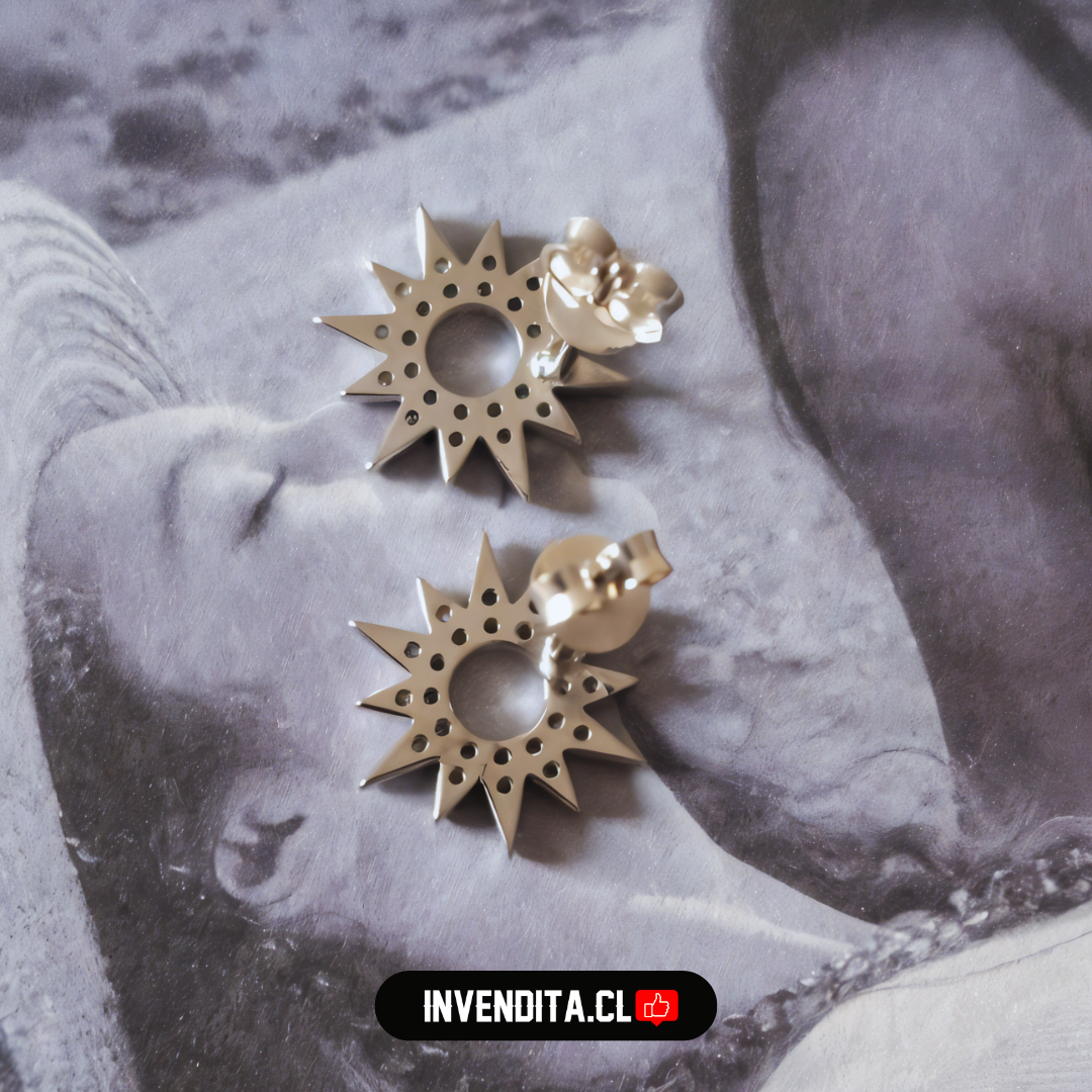 Aros de plata 925 sol con circones