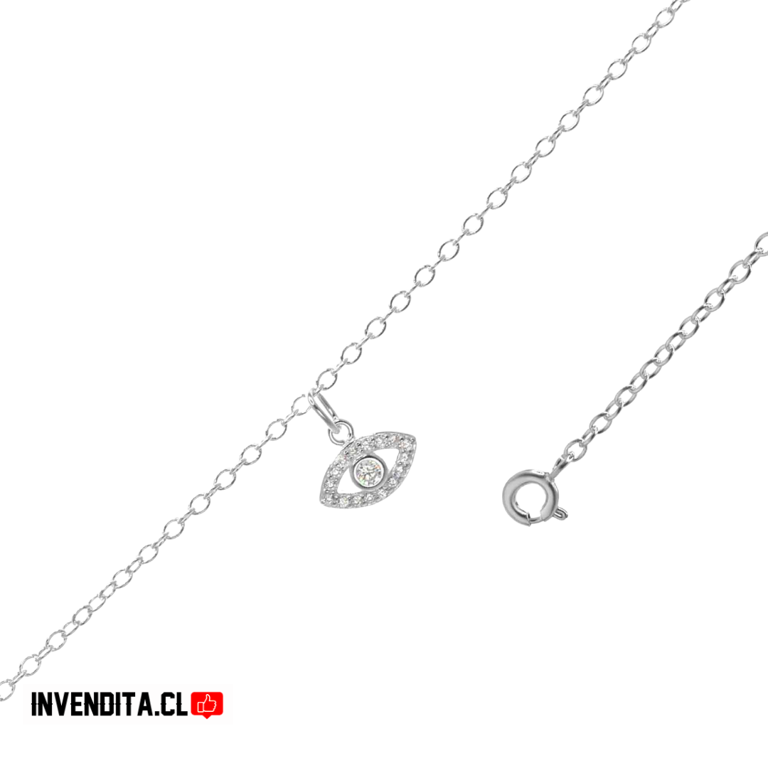 Tobillera de plata 925 ojo turco con circones