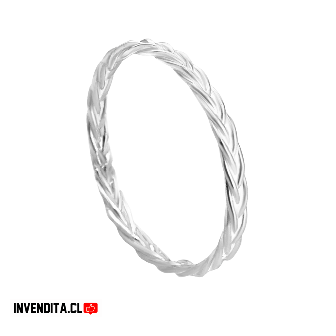 Anillo de plata 925 MIDI diseño trenzado
