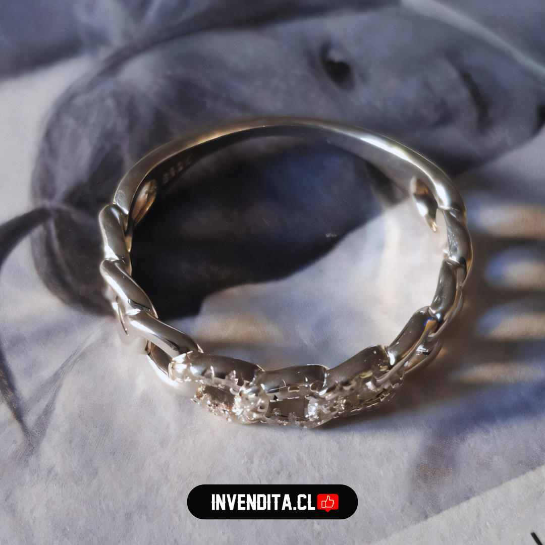 Anillo de plata 925 estilo cadena con microcircones