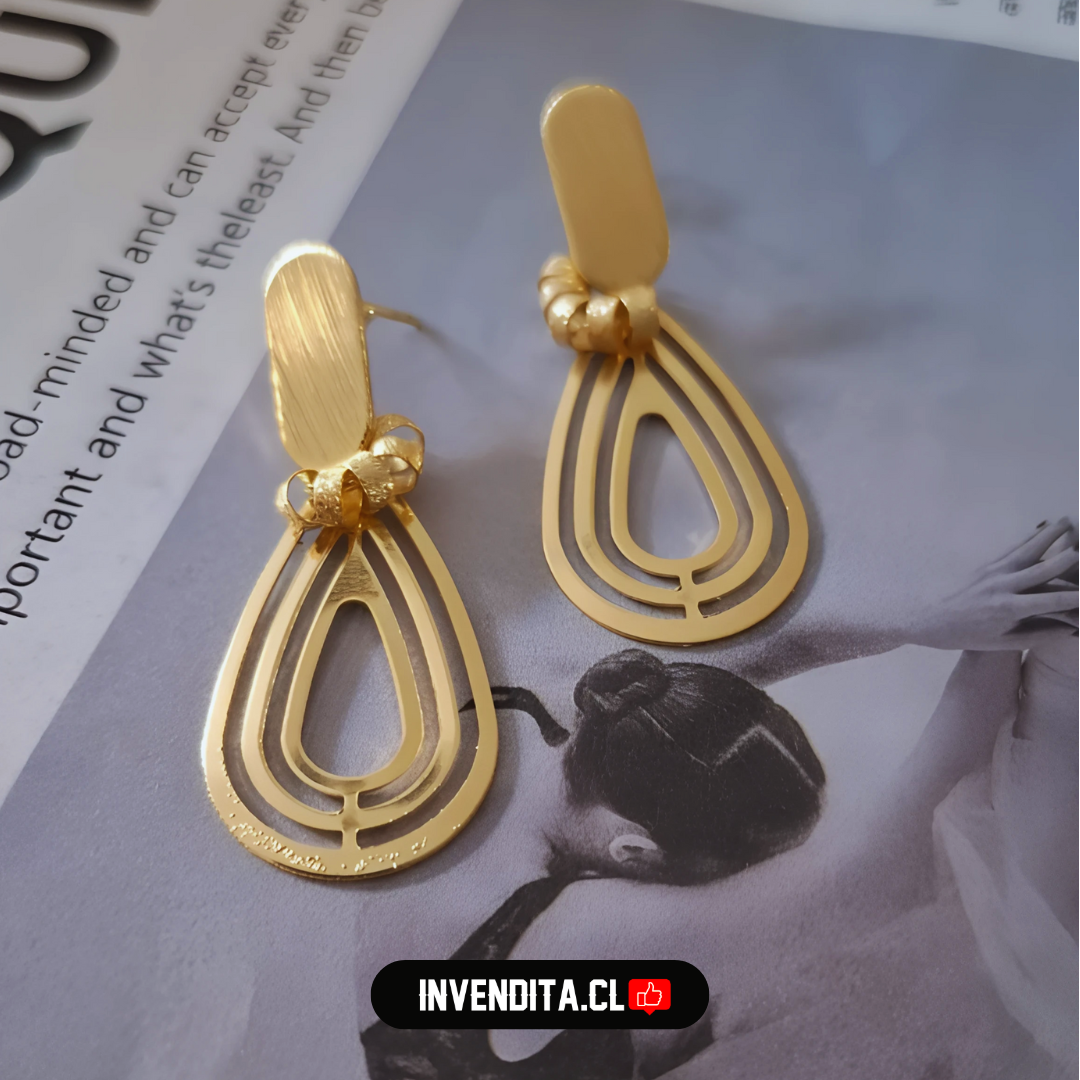 Aros enchapados en oro argollas diseño amoato
