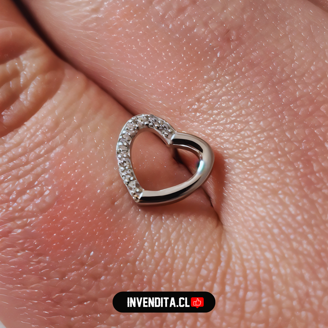 Aros de plata 925 corazones irregulares con circones