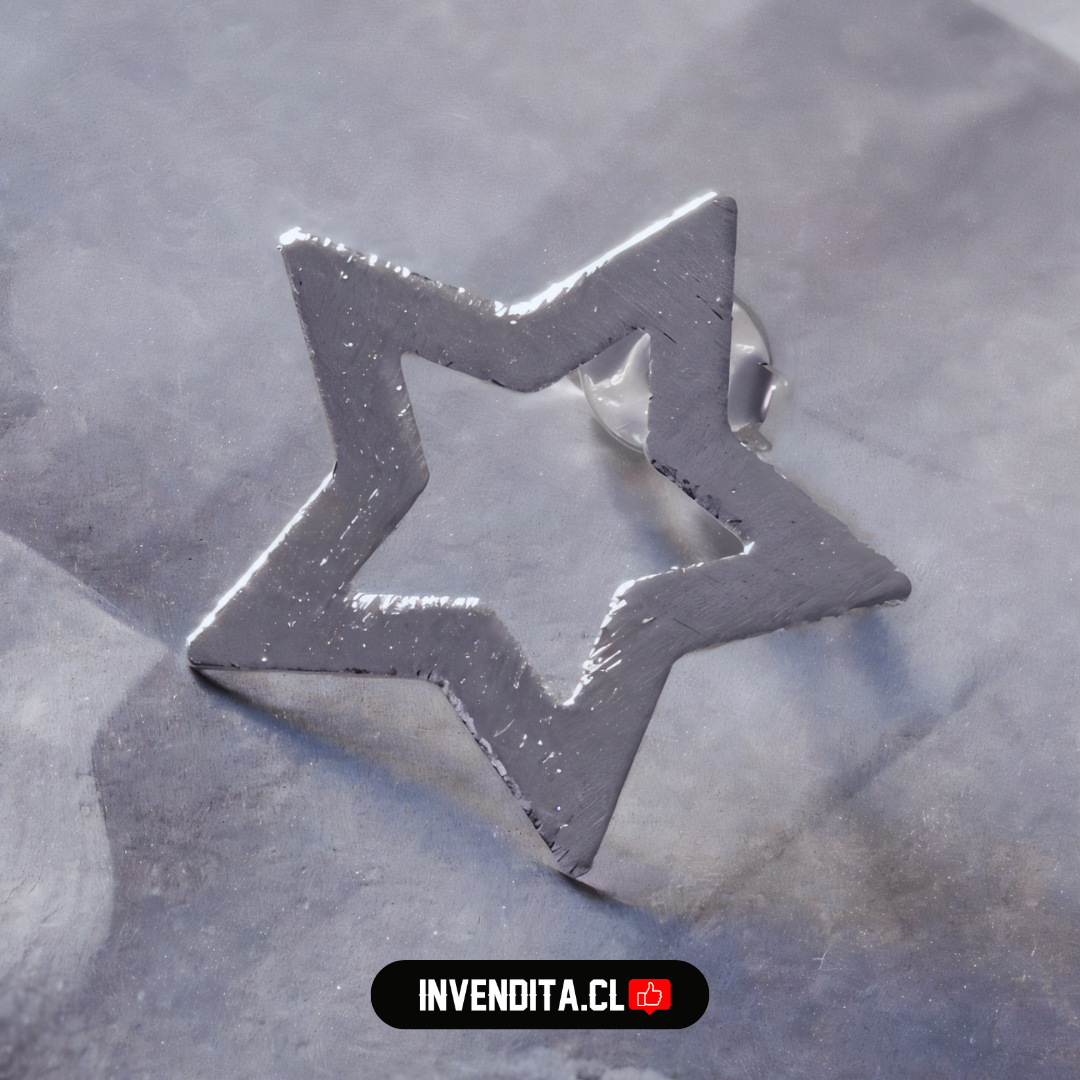 Aros enchapados en plata estrellas satinadas