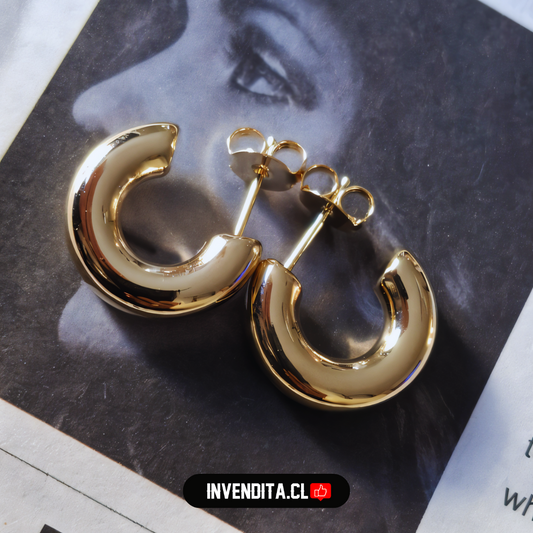 Aros enchapados en oro argollas estilo maxi