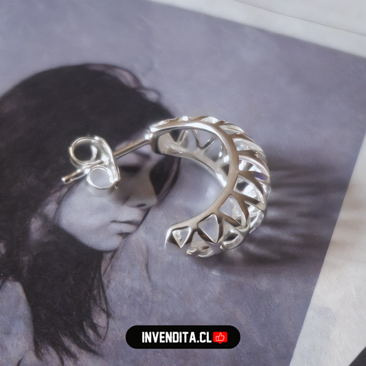 Aros de plata 925 media luna