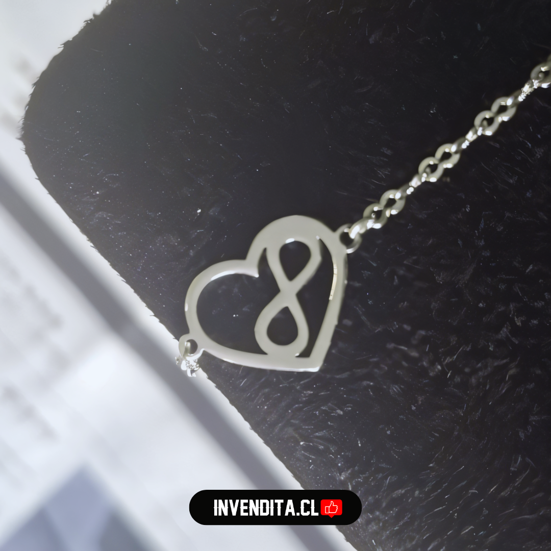 Pulsera de plata 925 figura corazón con infinito