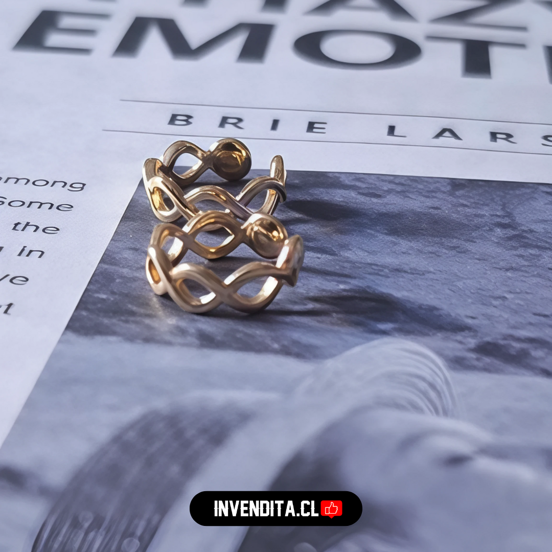 Aros enchapados en oro Cuff diseño trenzado
