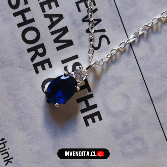 Collar de plata 925 con circón azul