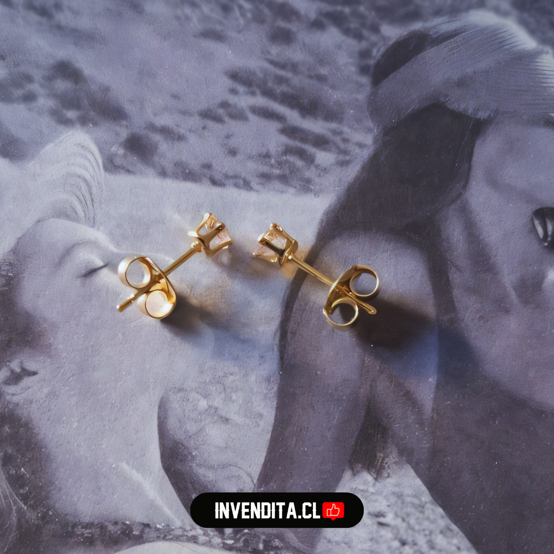 Aros enchapados en oro circones rosas