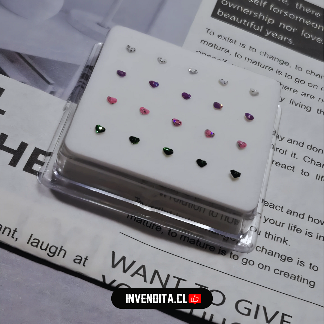 Aros de Plata 925 piercing corazón para nariz