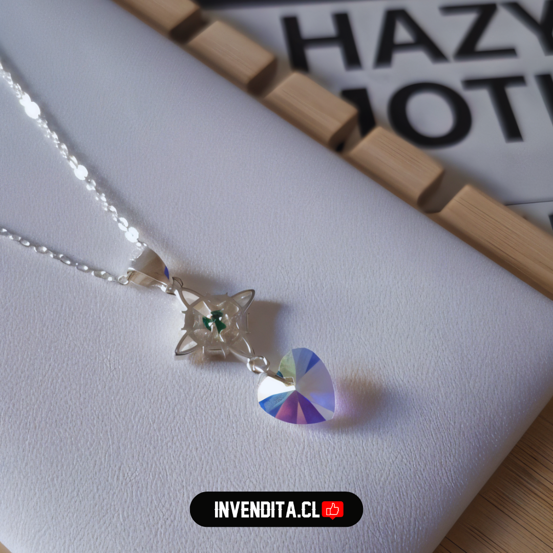 Collar de Plata 925 nudo de brujas con corazón cristal hecho con Swarovski