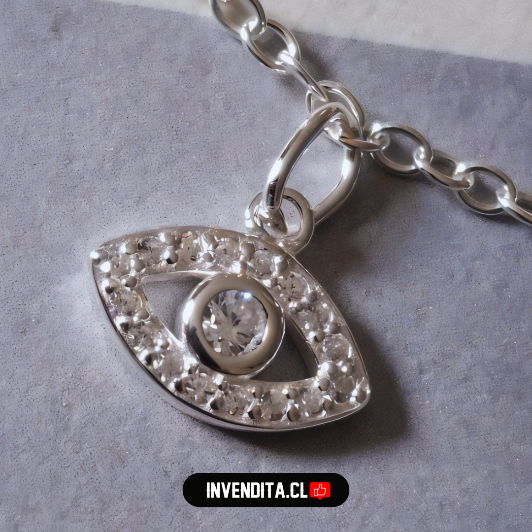 Tobillera de plata 925 ojo turco con circones
