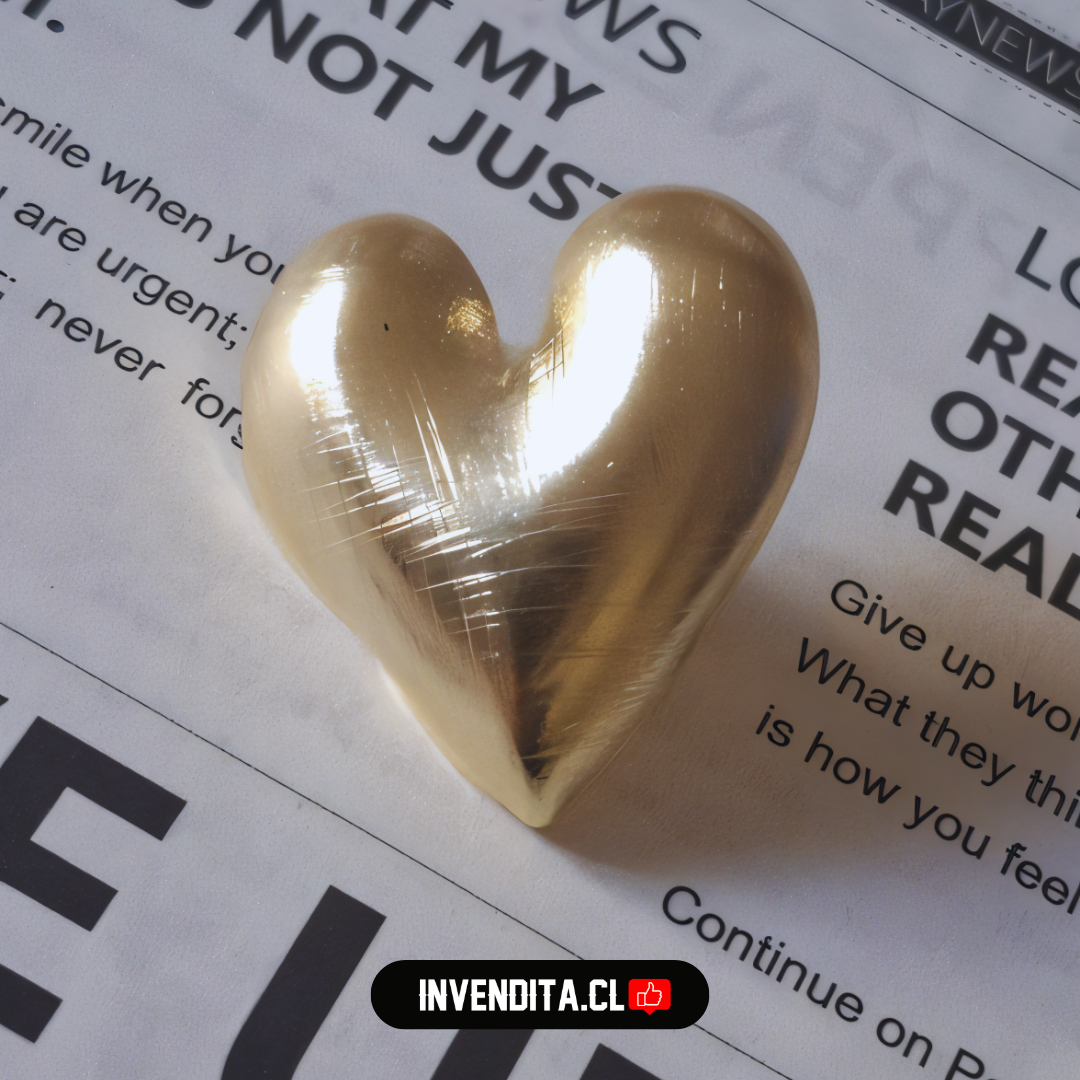 Aros enchapados en oro modelo corazón satinado