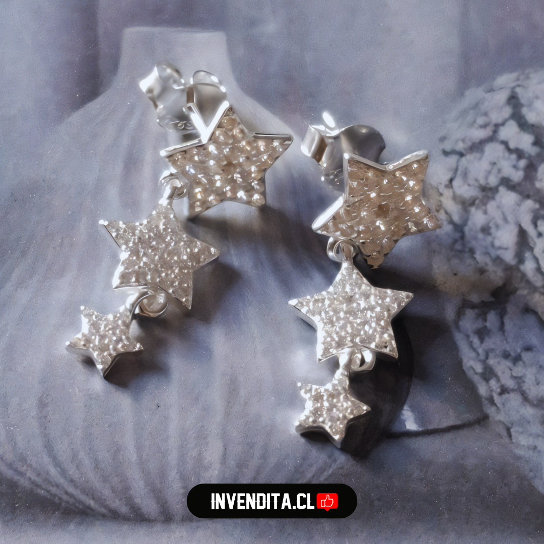 Aros de plata 925 serie estrellas con circones