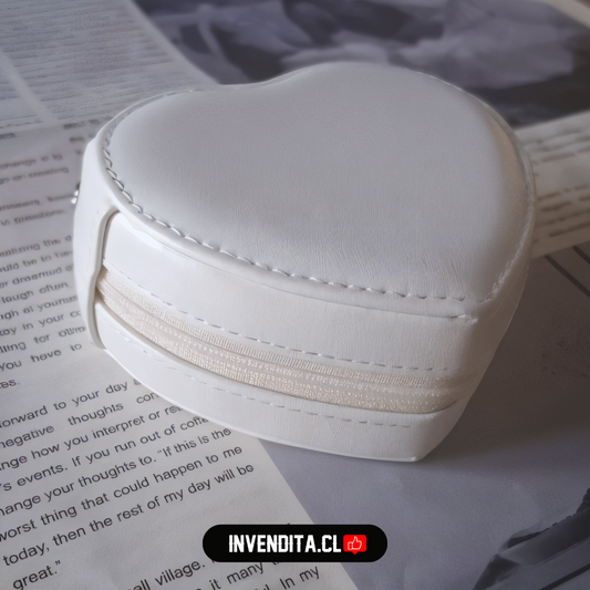 Joyero mixto corazón color blanco