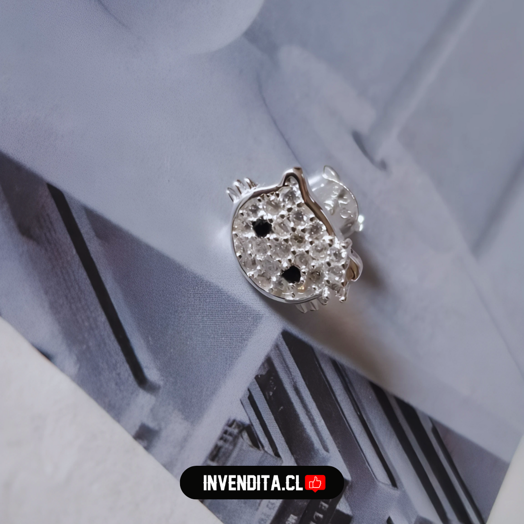 Aros de plata 925 modelo Hello Kitty con circones