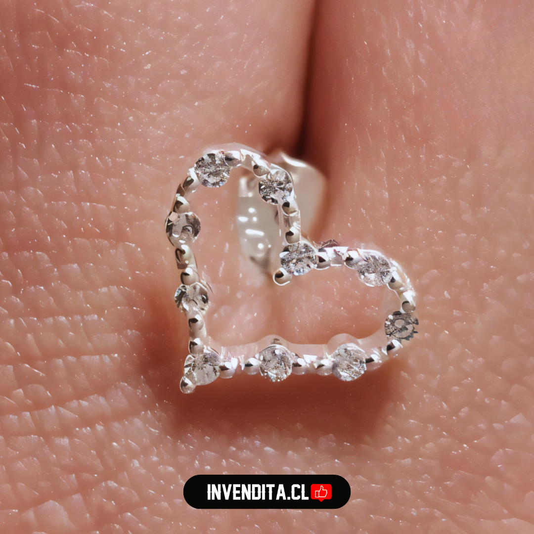 Aros de plata 925 corazones con micro circones