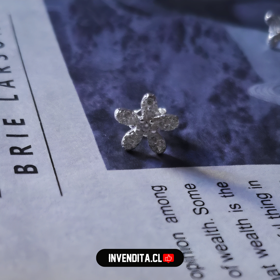 Aros de plata 925 flores con circones varios