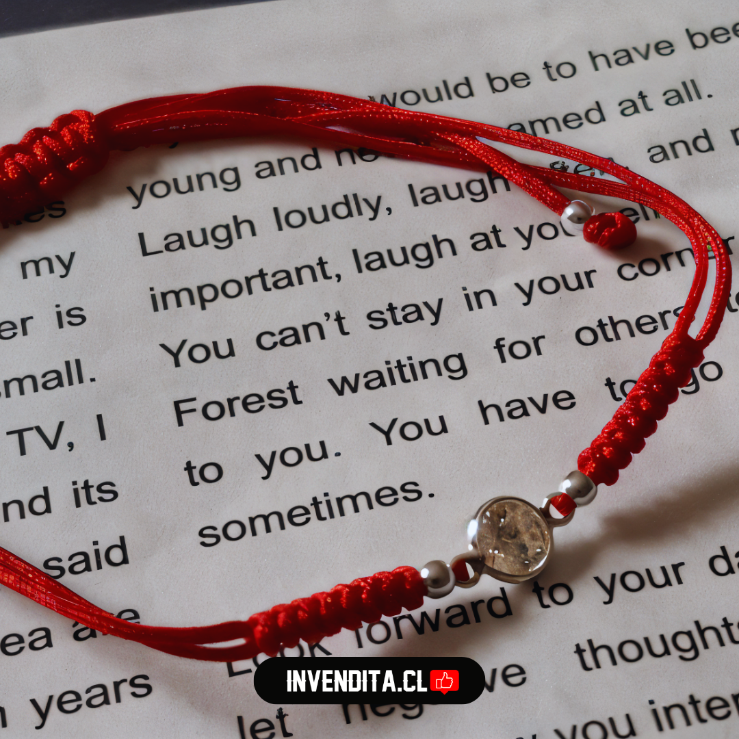 Pulsera de plata 925 hilo rojo con pequeño circón