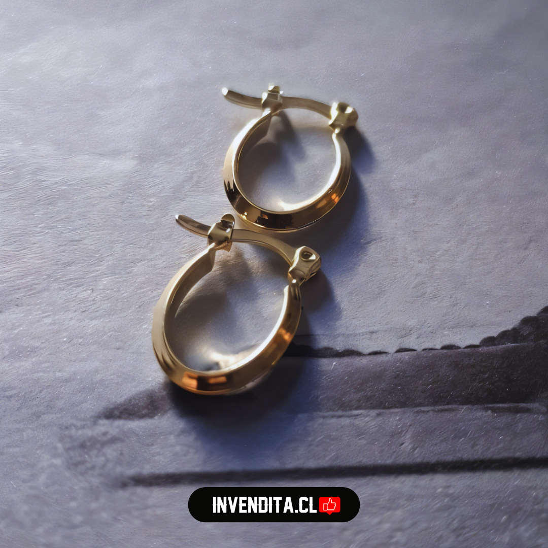 Aros enchapados en oro argollas con broche criollo