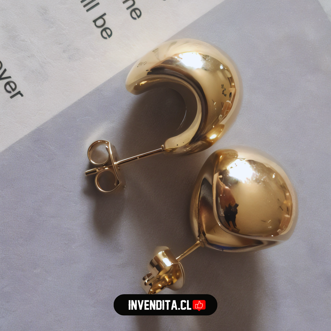 Aros enchapados en oro diseño mini bote