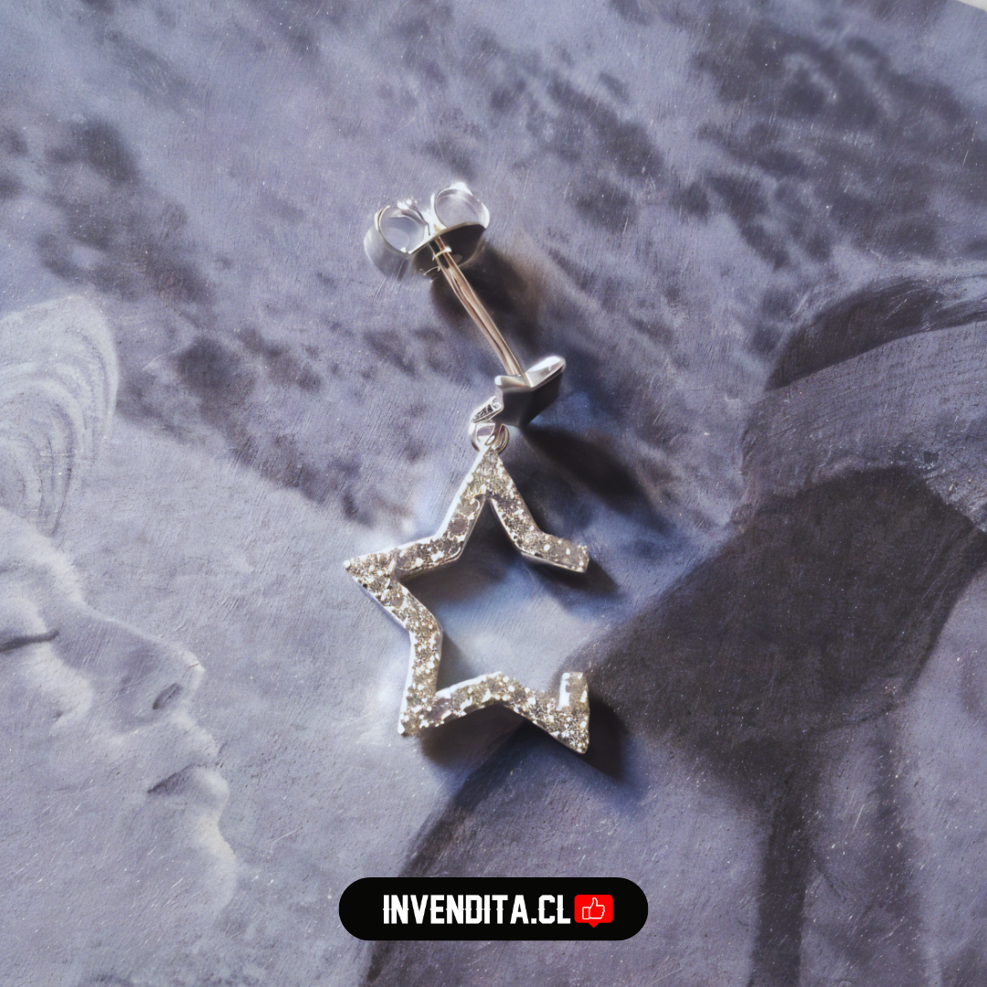 Aros de plata 925 estrellas con circones