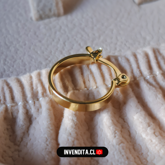 Aros enchapados en oro argollas con broche criollo medio