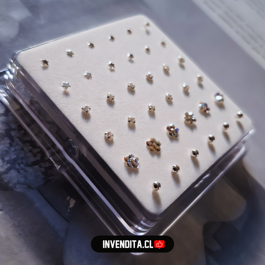 Aros de plata 925 set de piercing de nariz