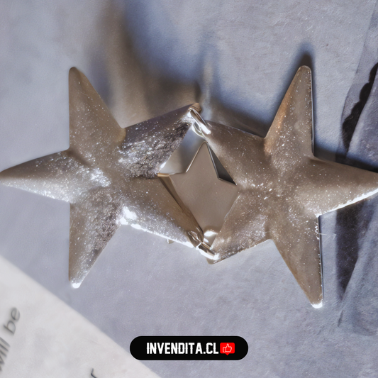 Aros enchapados en plata doble estrella